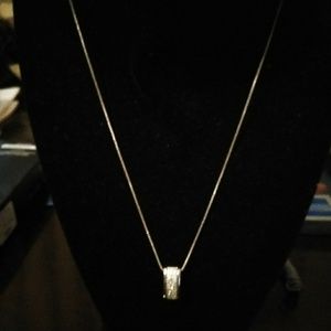 Sterling silver diamond necklace